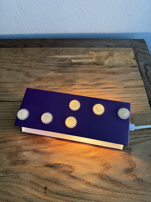Lampe de chevet vintage violette avec étoiles en plastique, années 1970