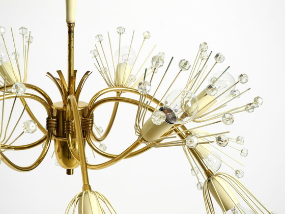 Image 1 of Rare, beautiful brass chandelier by Emil Stejnar for Rupert Nikoll | Mid Century Modern