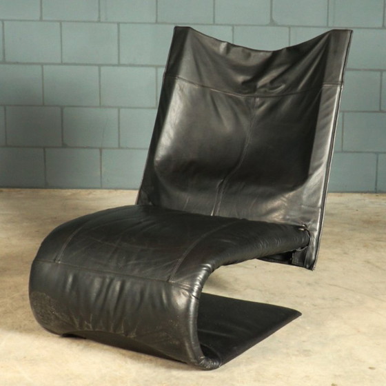 Fauteuil lounge vintage « Zen » – Claude Brisson – Ligne Roset – Années 1980 – Leather (photo 7 of 13)
