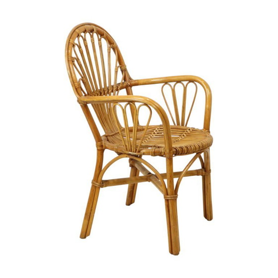 Image 1 of Vintage Rotan Stoel Fauteuil Boho Design Jaren 70