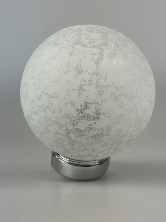 Image 1 of 60s 70s wandlamp bollamp metaal chroom & glas space age design