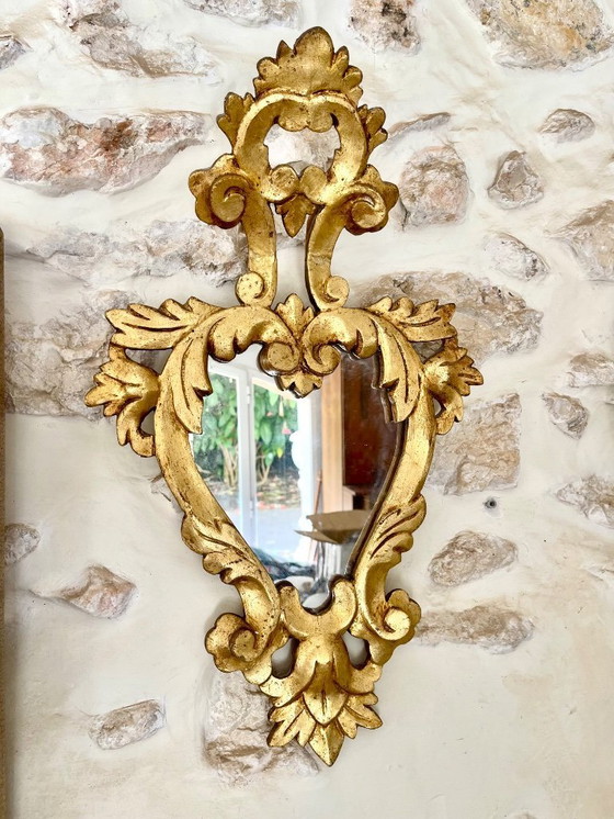 Image 1 of Pair of Louis XV style wooden mirrors, Spain 1950s