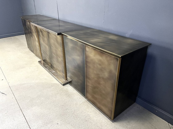 Image 1 of XL brass credenza by Belgochrom, 1980s