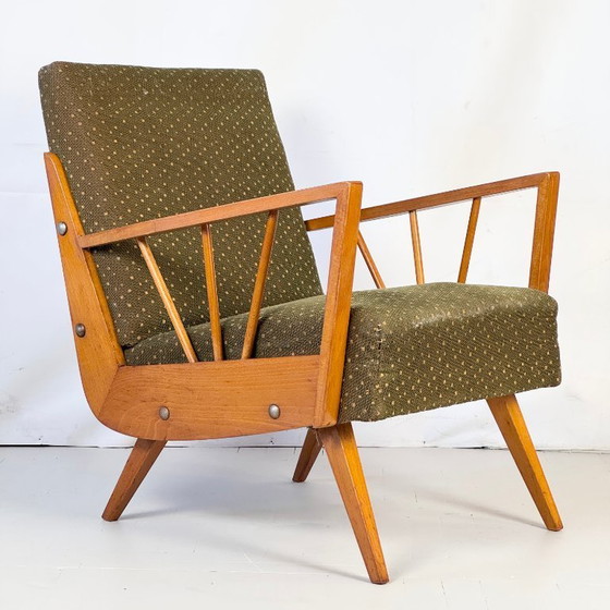 Image 1 of Retro Poolse Spindle Leunstoel, jaren 1960 - Originele Vintage Staat