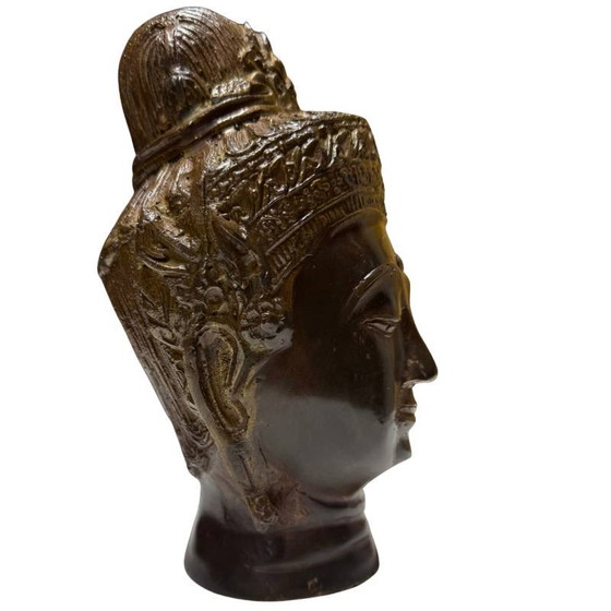 Cabeza de Buda de Bronce Estilo Jemer – Símbolo de Paz H 20 x An 11 – Esculturas, Bronze (photo 3 of 9)