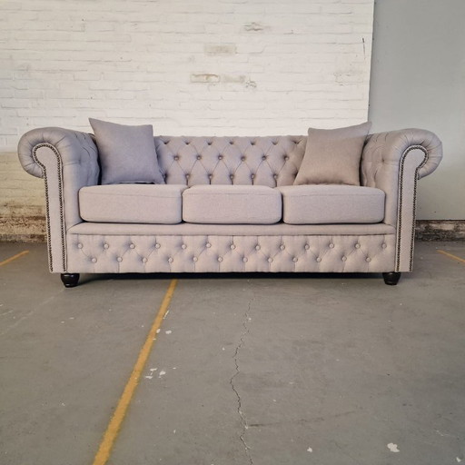 Canapé Chesterfield Bahama Light Grey (3 places)