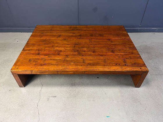 Image 1 of Grande tavolino da caffè in bambù attribuito ad Axel Vervoordt, anni '80