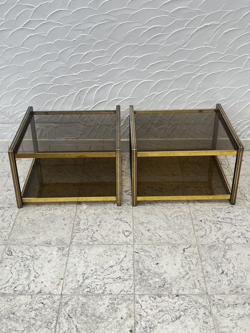 Duo De Tables Basse En Laiton 