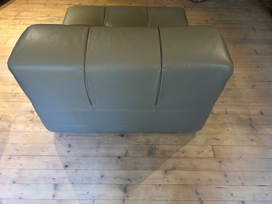 B&B Italia, Tufty time, graugrünes Leder (AF152), 3-teiliges Set, Top-Zustand, Modulare Sofas (Foto 17 von 19)