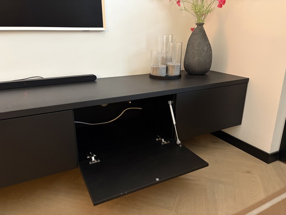 Image 1 of Meuble TV suspendu - 240 cm - Noir mat