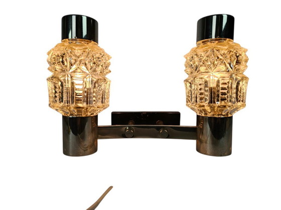 Image 1 of Attr. Staff Leuchten - wall lamp - chrome - crystal - West Germany - 70's