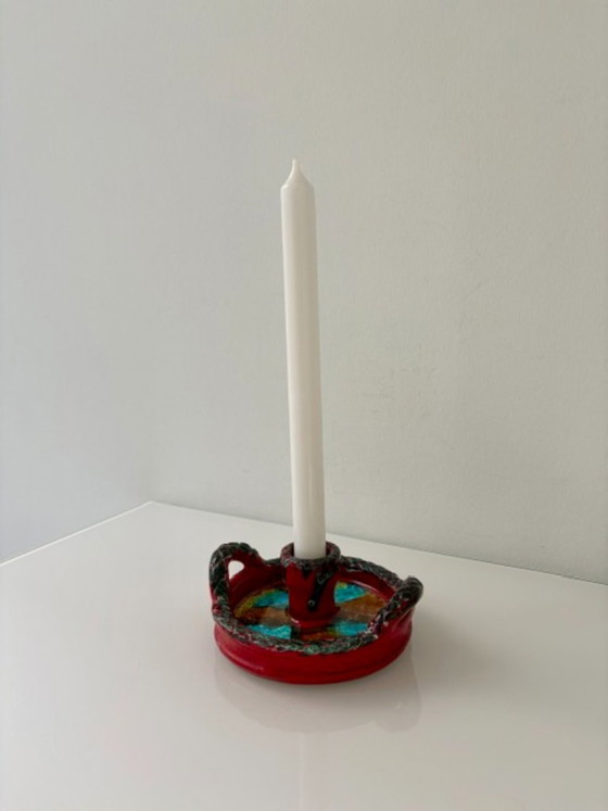 Expressive Brutalist Candle Holder with Glass Mosaic – Bienal, Ceramic (photo 4 of 15)