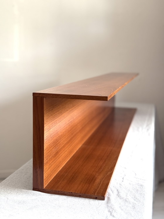 Vintage wall shelf Walter Wirz Wilhelm Renz 1960s, Shelving unit, Wood, Brown (photo 6 of 13)