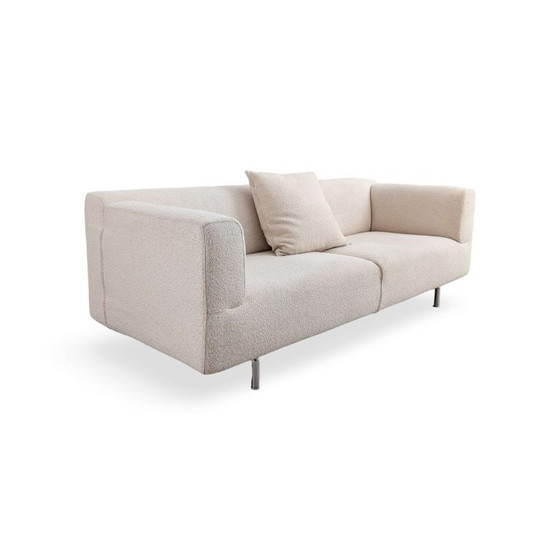 Original Cassina MET 250 Bouclé Sofa Piero Lissoni 2 seaters, Textile, Metal, Beige (photo 3 of 10)