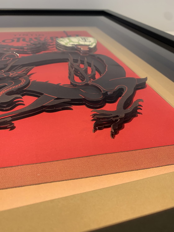 Image 1 of 3D-Kunstwerk Der Blaue Lotus - Tim und Struppi