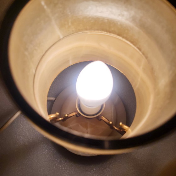 Image 1 of Lampe à poser en albâtre et laiton 