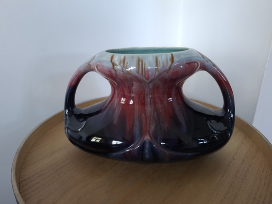 Image 1 of Bellissimo set di vasi Art Deco - Faïencerie de Thulin - Smalto a goccia