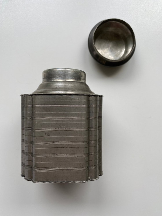 Image 1 of Antichi contenitori da tè in peltro – XIX secolo – set di 2