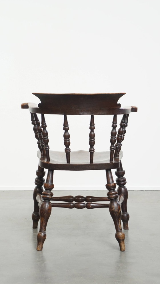 Image 1 of Englischer antiker Beistell-/Schreibtischstuhl/Kapitänsstuhl aus dem frühen 19. Jahrhundert