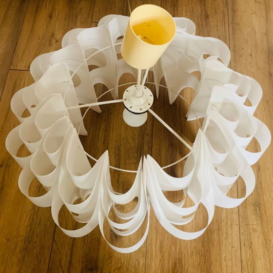 Vintage Scandinavische Space Age Hanglamp, Hanglampen, Kunststof, Wit (foto 8 van 13)