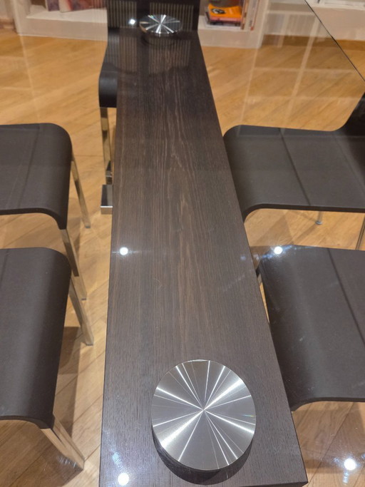 Cattelan Italia Monaco Tafel - Gebrand Eikenhout & Extra Helder Glas (200x100)