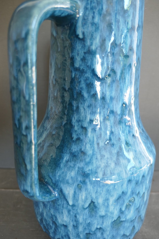 Image 1 of Vintage Scheurich 408 40 Vase W. Germany Turquoise