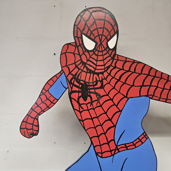 Image 1 of Lebensgroße handgefertigte hölzerne Spiderman Statue / Ausschnitt / Figur