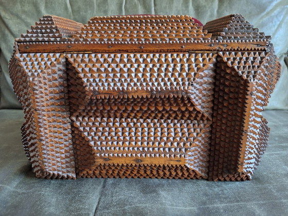 Image 1 of Scatola di legno Tramp Art
