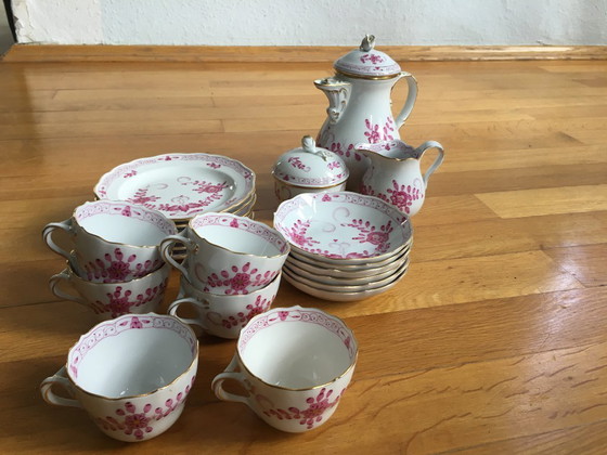 Image 1 of Mokkaservice Indisch Purpur von Meissen ( 1850-1924)