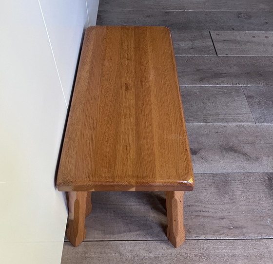 Image 1 of Set of two brutalist oak side tables