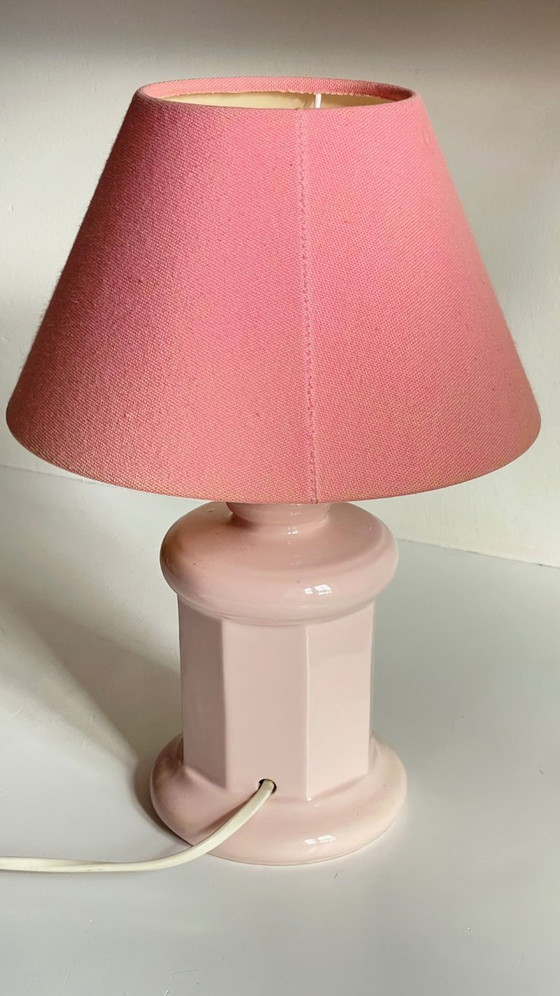 Image 1 of LAMPE Céramique Rose VINTAGE