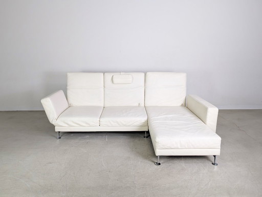 Original Brühl Moule Ecksofa Design Couch Leder weiß klappbar