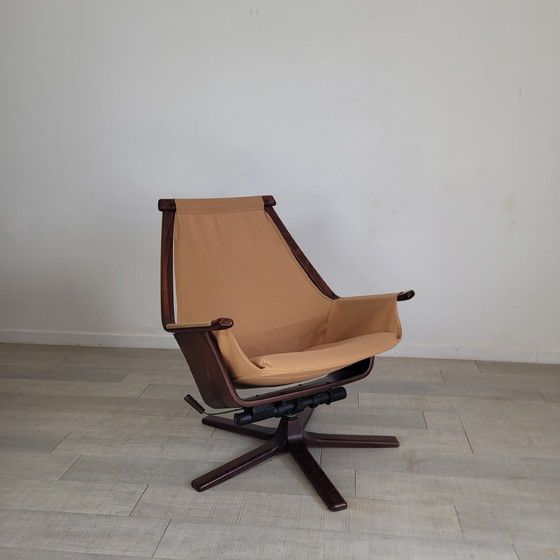 Image 1 of Göte Mobler 1960 Vintage Swivel Reclining Lounge Chair
