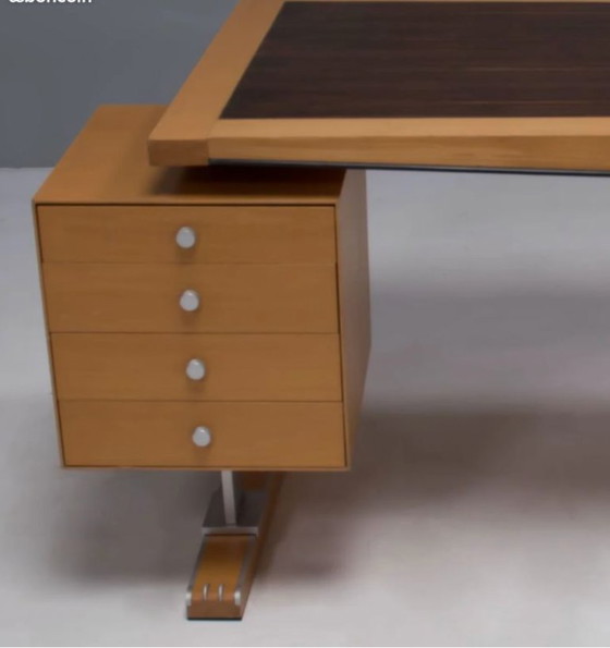 Image 1 of Luxuriöser Holzschreibtisch + Stuhl Massimo Scolari Giorgetti, Italien 1990