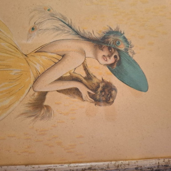 Image 1 of 2 x art nouveau tekening van Gaspar Camps