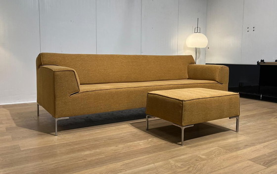 Image 1 of NEWLY UPHOLSTERED Design on Stock Bloq 4-Seater Ochre Yellow