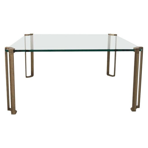 Vintage-couchtisch aus glas und messing von Peter Ghyczy