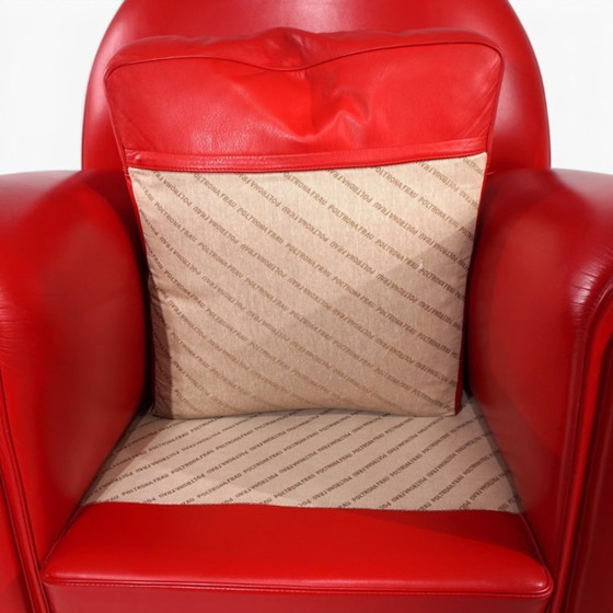 Image 1 of Poltrona Frau Vanity Fair leren fauteuil van Renzo Frau, 1990