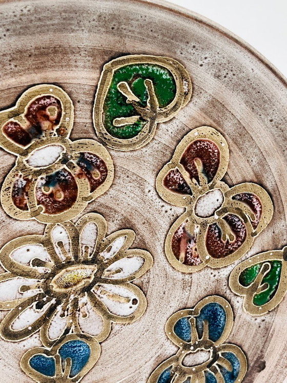Image 1 of Piatto decorativo vintage in ceramica di Vallauris, firmato Lolo