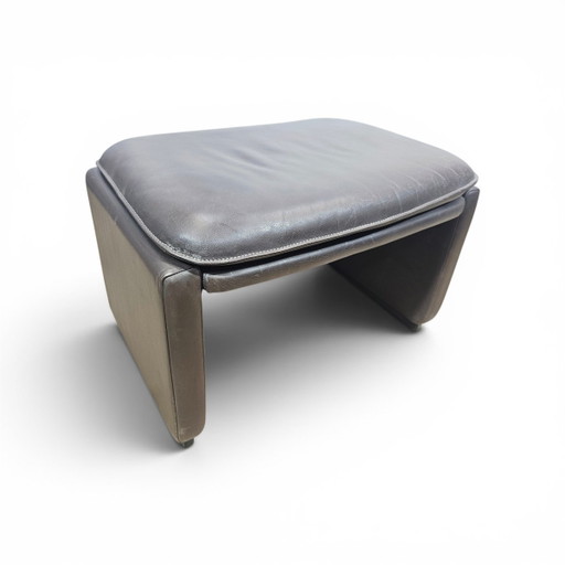 Vintage Schweizer Leder Pouf von de Sede, 1970er