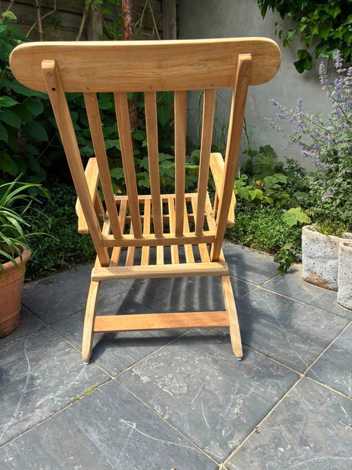 Fauteuil lounge en teck de qualité supérieure - comme neuf -