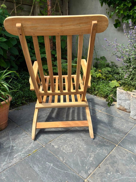 Image 1 of Fauteuil lounge en teck de qualité supérieure - comme neuf -