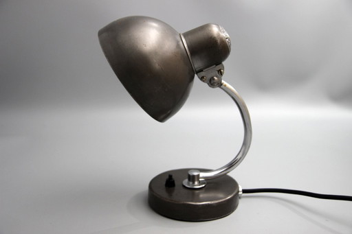 KAISER idell 6722-T “Baby Dell” metal table lamp * embossed dome * 1930s * Bauhaus * Vintage