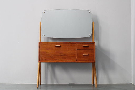 1960s Danish Teak Cabinet with Mirror