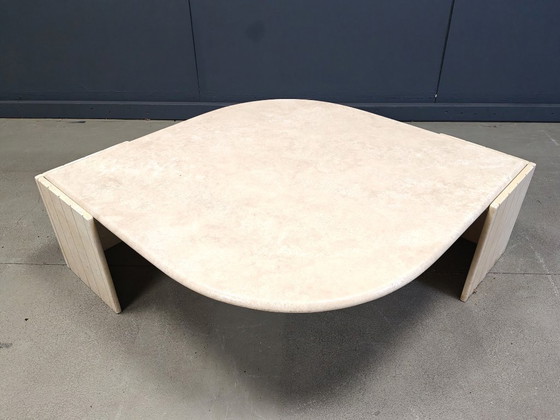Image 1 of Vintage travertine coffee table by Roche Bobois, 1970s