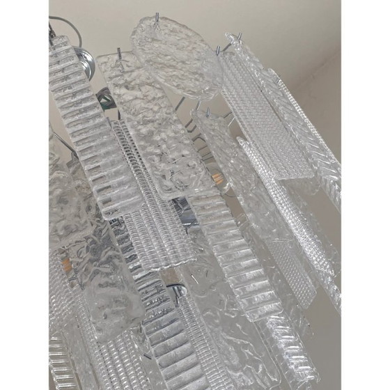 Image 1 of Lámpara de araña estilo Art Déco de cristal de Murano transparente Sputnik Art de SimoEng