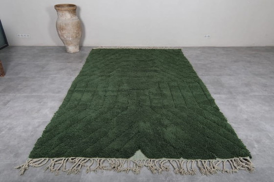 Image 1 of Alfombra bereber marroquí verde, hecha a medida, 150/250 cm.
