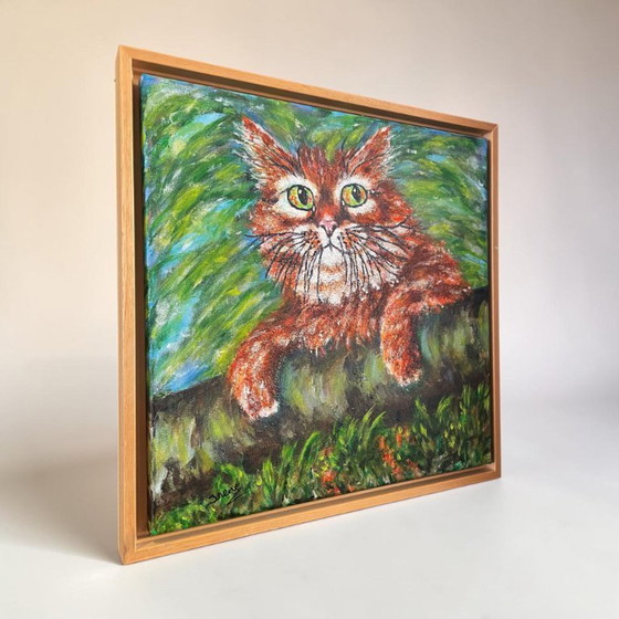 Image 1 of Orange Cat Painting by the Dutch artist Irene van Genderen-van de Wilt