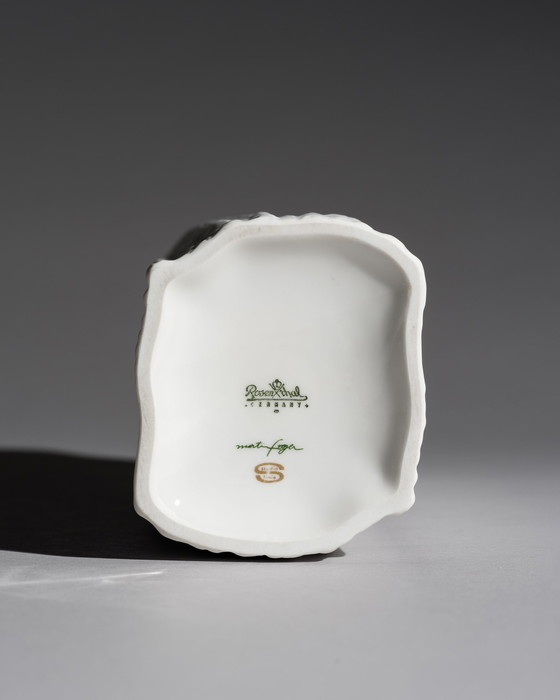 Image 1 of Rosenthal Studio-Linie Vase Op Art Allemand Duo Martin Freyer Années 70 Bisque Porcelaine