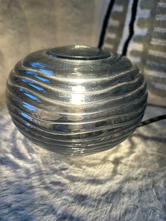 Image 1 of Smoked glass lamp - table/night lamp - Vintage - halogen